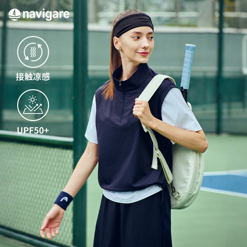 [凉感]Navigare小帆船2026夏季新款户外宽松假两件撞色短袖T恤衫
