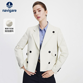 Navigare意大利小帆船短款 通勤小西装 西服女士时尚 设计感外套秋季