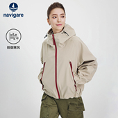 休闲户外夹克衫 Navigare意大利小帆船宽松连帽短外套女士春季 新款