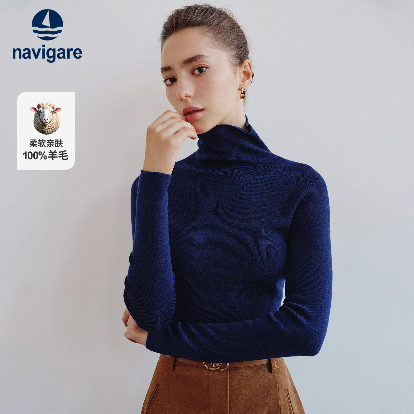 [100纯羊毛]Navigare意大利小帆船套头毛衣女新款休闲针织打底衫,女装/女士精品,毛衣,淘宝优惠券,粉丝福利购,淘宝优惠卷
