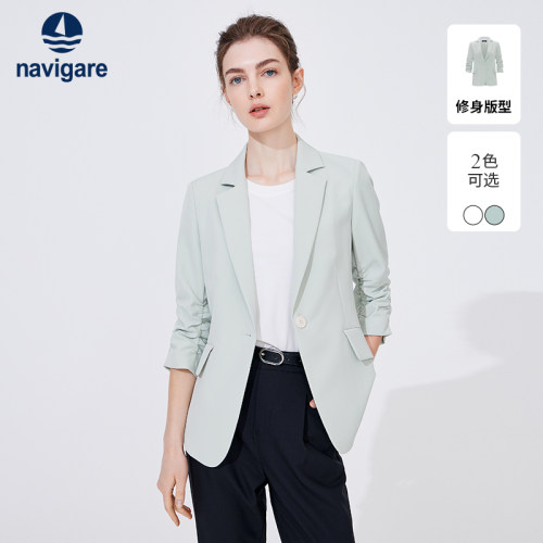 Navigare七分袖修身时尚小西装