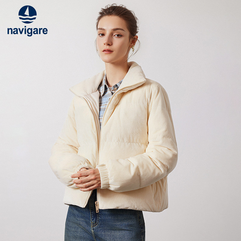 Navigare意大利小帆船短装羽绒服女冬季灯芯绒百搭外套白鸭绒女装,女装/女士精品,羽绒服,淘宝优惠券,粉丝福利购,淘宝优惠卷