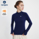 Navigare意大利小帆船运动风长袖 T恤女休闲毛感半开领打底体恤衫
