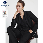 新款 Navigare意大利小帆船戗驳领西装 外套女士秋季 老钱风羊毛西服