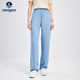 蓝色通勤直筒裤 女26春夏新品 显瘦牛仔裤 Navigare意大利小帆船薄款