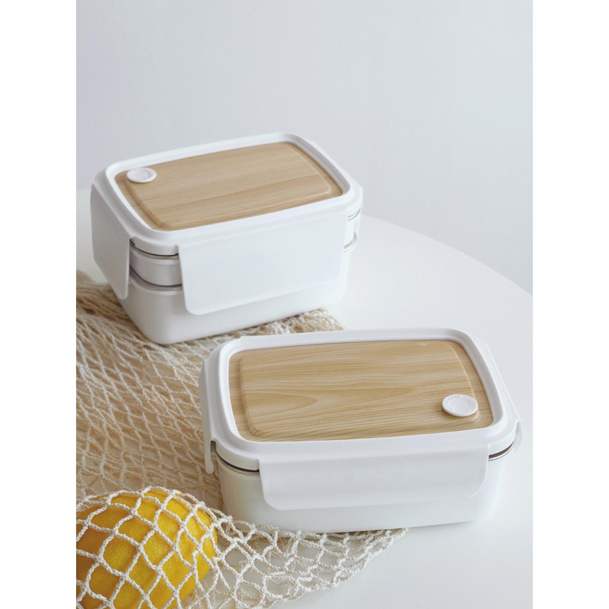 高颜值不锈钢双层饭盒保温便当盒学生上班族大容量分隔餐盒食品级