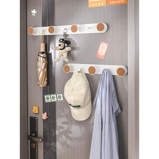 磁吸挂钩入户门磁铁挂衣架装饰防盗门帽子收纳免打孔门后置物架