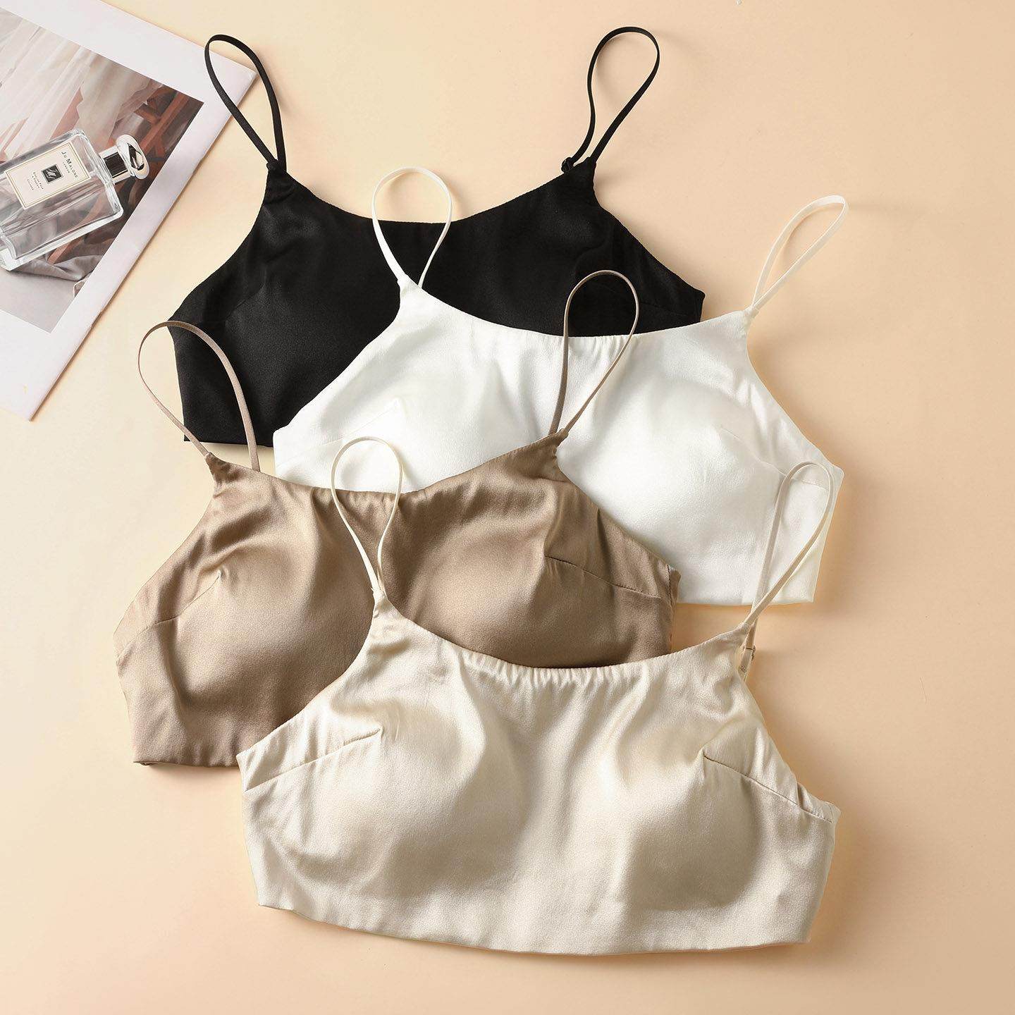 真丝缎面防走光抹胸文胸桑蚕丝美背裹胸光面无钢圈内衣夏季,女士内衣/男士内衣/家居服,抹胸,淘宝优惠券,粉丝福利购,淘宝优惠卷