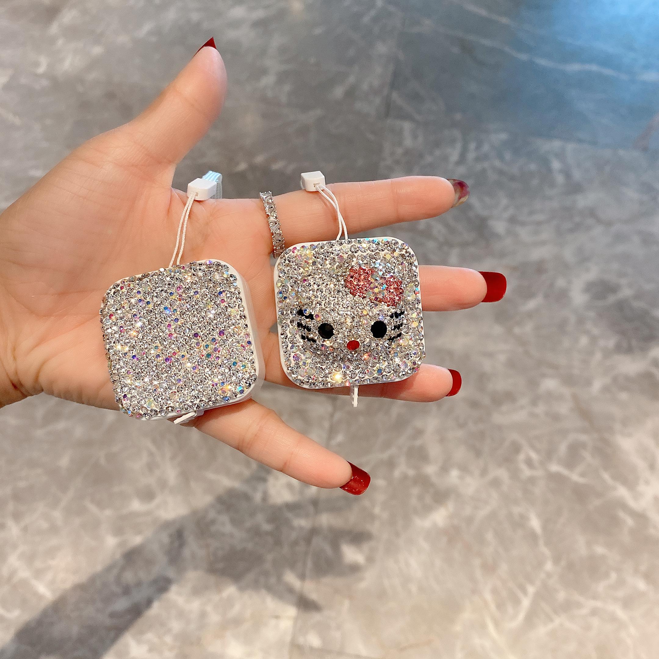 镶钻卷尺小随身可爱KT迷你皮尺软尺测量衣服装三围胸围腰围米尺子