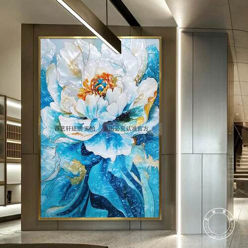 珐琅彩画入户玄关走廊过道装饰画客厅餐厅挂画卧室现代简约壁画