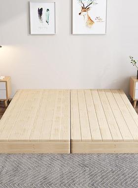 满铺实木榻榻米床落地防潮排骨架日式现代简约无床头单人地台床架