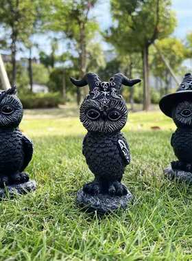 摆件魔法猫咪树脂工艺品独立站动物雕塑橱窗V桌面装饰品可爱