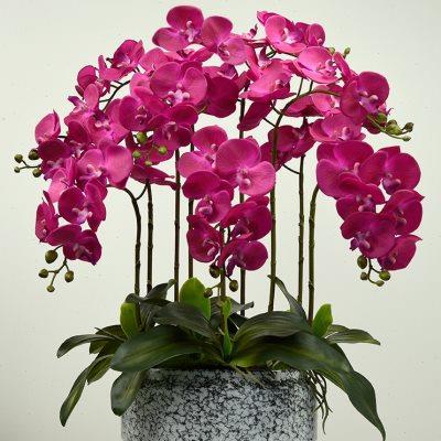蝴蝶兰仿真花高档兰花假花绿植盆栽客厅餐桌玄关复古装饰花艺摆件