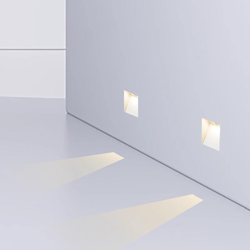 86型地脚灯 无边框嵌入式 LED人体感应踏步灯台阶楼梯过道踢脚灯