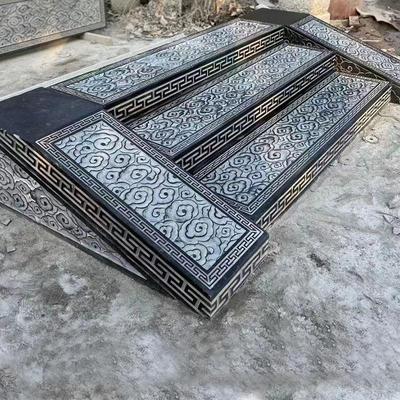 石雕花岗岩台阶石青石浮雕祥云踏步石户外庭院别墅门槛地铺走运石