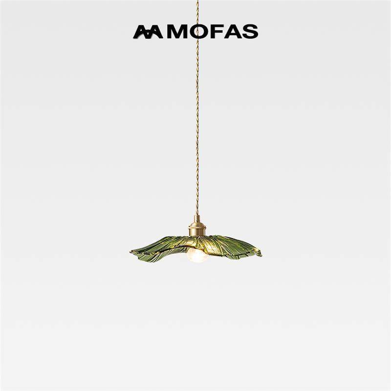 北欧荷叶日式饭厅饭厅吧台覆古法式卧室床头灯民宿全铜玻璃小吊灯,家装灯饰光源,餐厅吊灯,淘宝优惠券,粉丝福利购,淘宝优惠卷