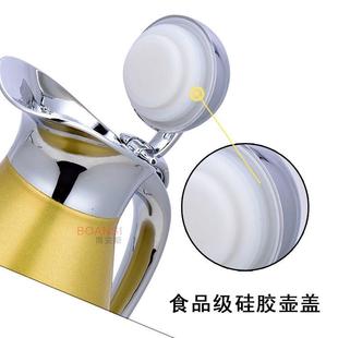咖啡壶家用热水壶瓶礼品2L冷水壶 不锈钢真空保温壶双层暖水瓶欧式
