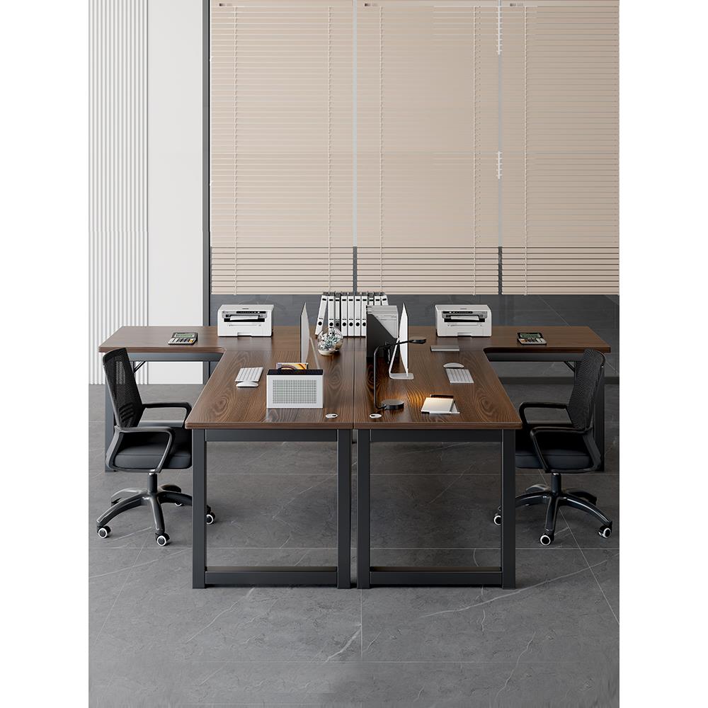 办公桌双人位面对面对坐桌椅组合2人办公室员工桌子职员工作位L型