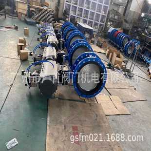 D641F46衬氟气动法兰蝶阀 涡轮中心蝶阀 气动衬胶蝶阀 法兰式
