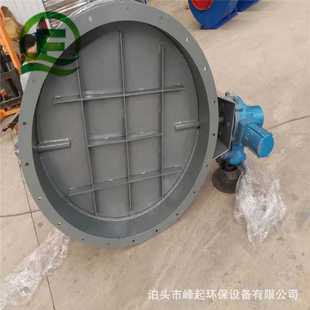 管道挡板阀250型圆口烟道手柄挡风门法兰式 手动涡轮式 翻板蝶阀