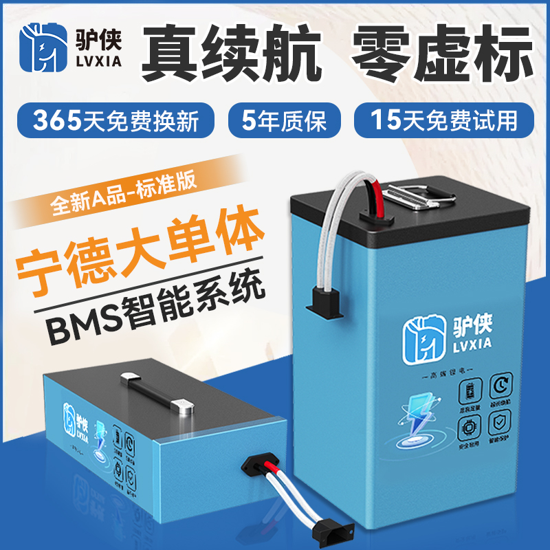 驴侠宁德大单体48v磷酸铁60v新型锂电池72伏外送专用电动车电瓶新
