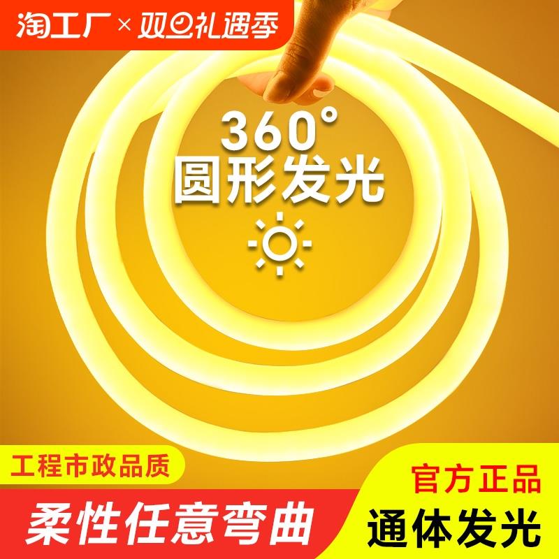 led硅胶柔性灯带灯条户外圆形防水线条家用客厅广告招牌工程亮化