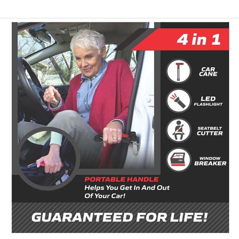 老人车门扶手四合一多功能安全锤逃生锤救生锤自救破窗器CAR CANE