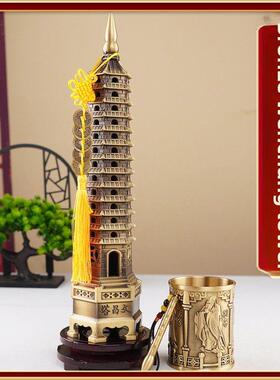 铜质文昌塔装饰纯黄铜13层铜质文昌塔为学生提供13层高雅的自习室