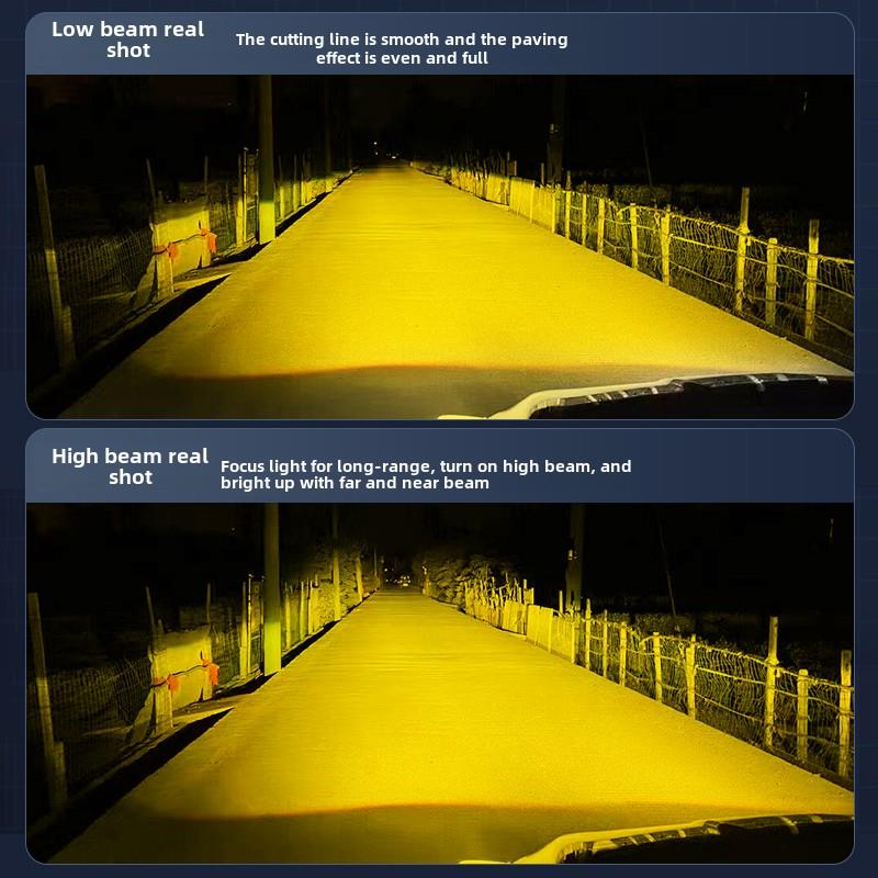 汽车超亮Led大灯H7H4金灯前雾灯改装9006H8H11防雾金眼H1卡车