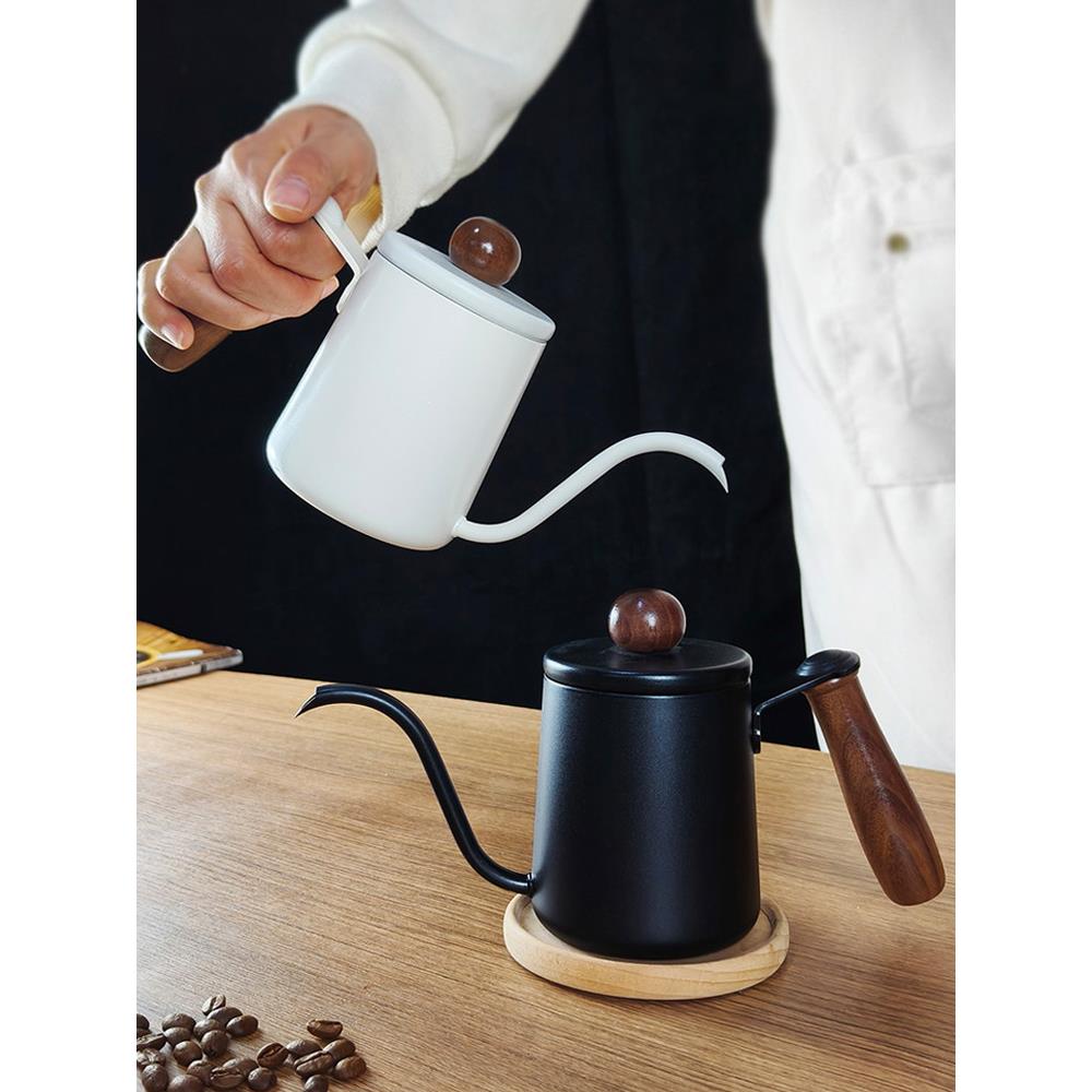 304不锈钢手冲咖啡壶细口壶木柄长嘴尖嘴壶家用挂耳咖啡手冲壶