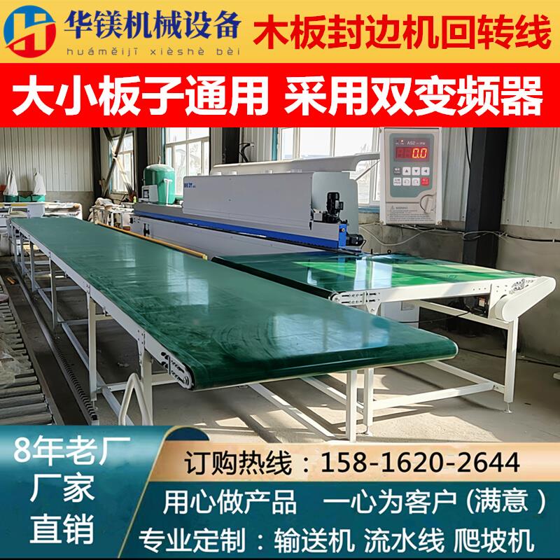 封边机回转线回转台流水线传送带家具厂木板开料机下料平台输送机