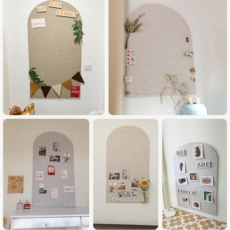 拱形毛毡墙贴照片墙背景板毛毡板软木板羊毛毡拍立得相片玄关装饰