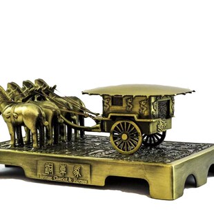 兵马俑铜车马摆件西安特色旅游纪念品金属马车中国特色礼品送老外