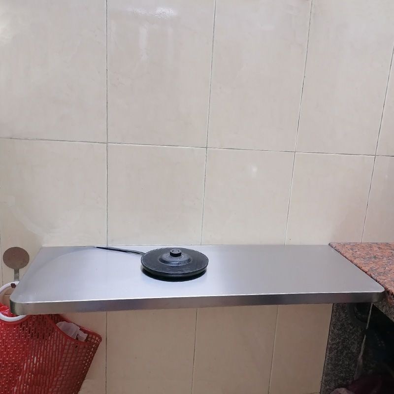 304不锈钢上墙折叠置物架厨房置物架一字隔板可折叠支架层架阳台