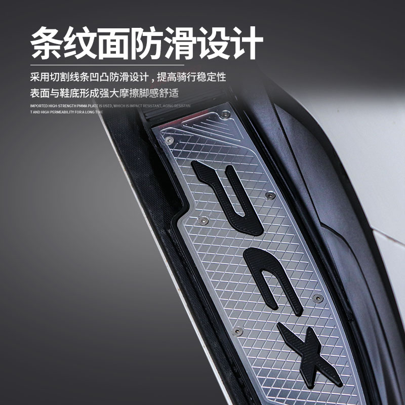 适用于21-23年本田PCX160改装铝合金脚踏板防滑橡胶耐脏脚垫