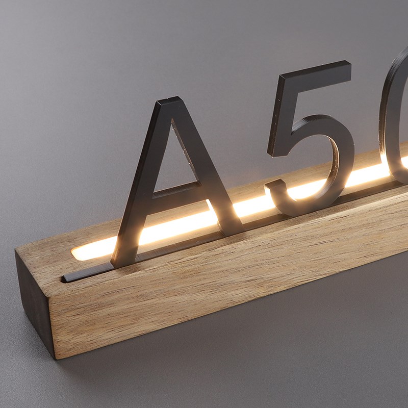 轻奢酒店发光门牌号网红民宿客房实木门号牌公寓入户房号牌美容室