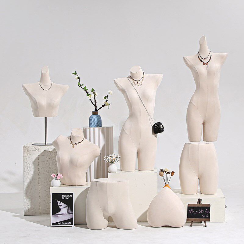 内衣店模特道具麂皮绒包布男女半身文胸内裤橱窗展示假人人台模型