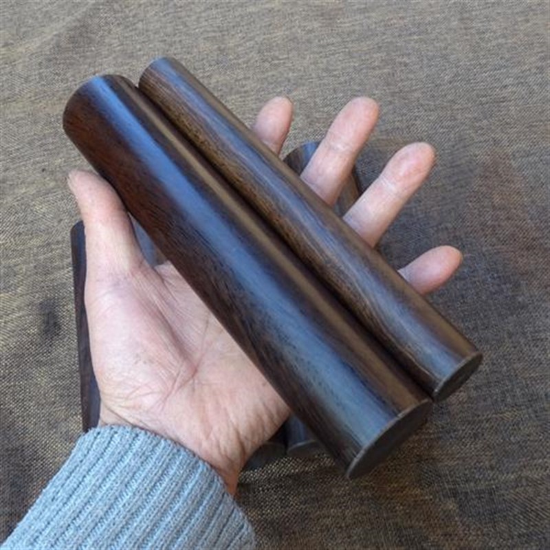 黑紫檀(风车木)文玩随身木棍把玩棍圆棍木棍硬木料杆圆木棒圆形