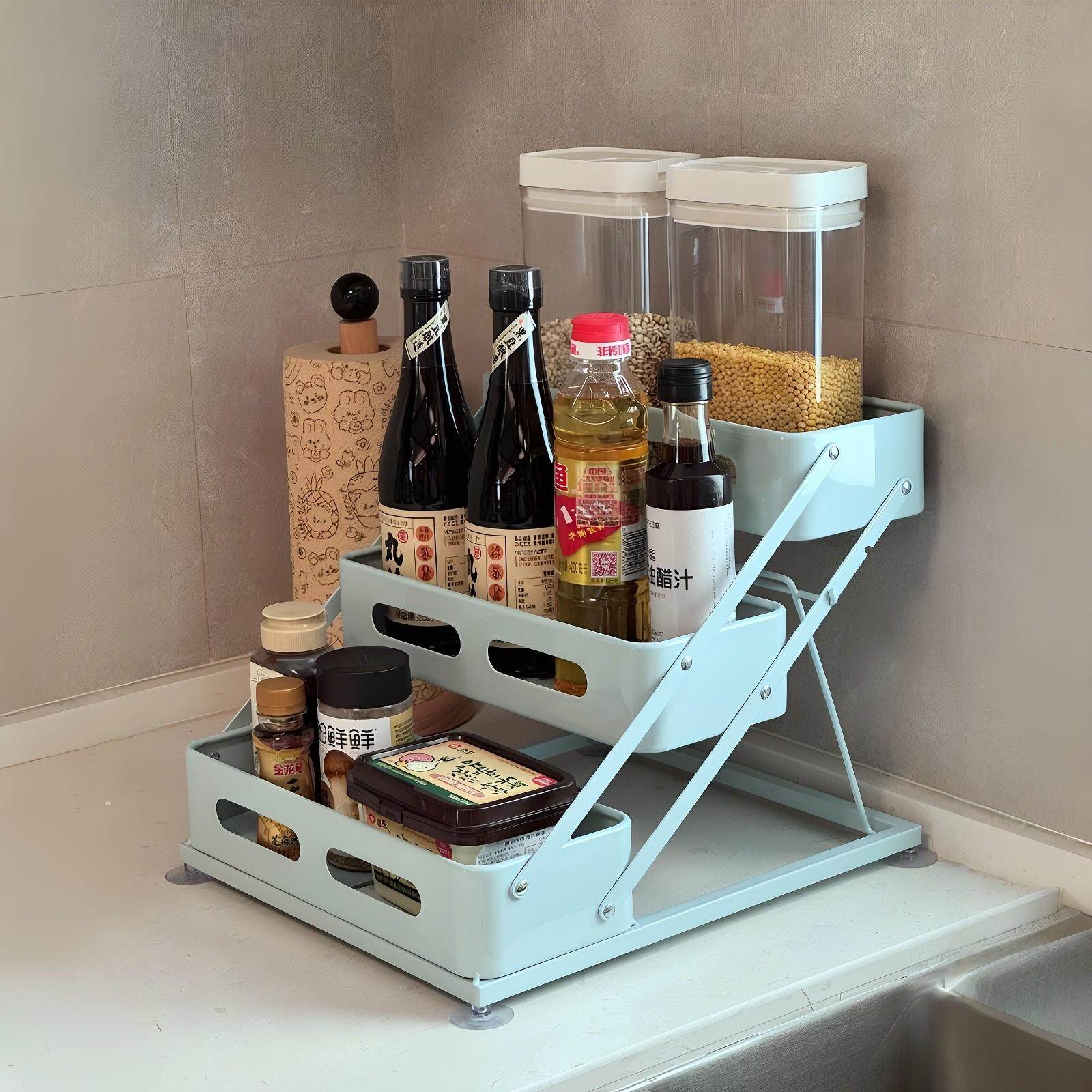 厨房多功能置物架多层收纳层架厨房用品收纳台面可调高度调味收纳,厨房/烹饪用具,厨房置物架/置物柜/角架,淘宝优惠券,粉丝福利购,淘宝优惠卷
