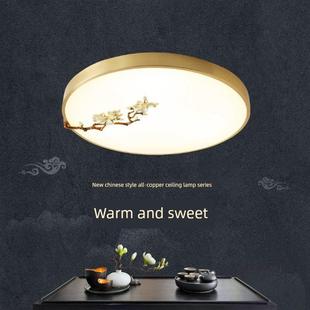 全铜新中国风吸顶灯卧室灯现代中国风创意书房入口阳台圆形Led灯