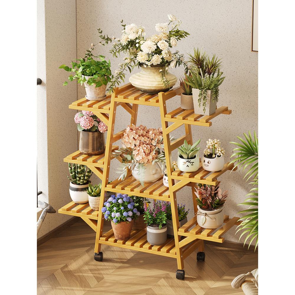 阳台花架置物架落地式多层花盆架室内客厅植物架子艺术装饰可移动