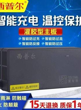 西普尔电动车电瓶充电器48V12Ah20AH32ah60三轮48伏3安4A灌胶防雨