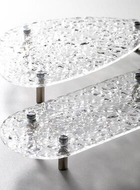 ins风托盘摆件客厅玄关钥匙收纳亚克力香薰香水化妆品摆台展示架