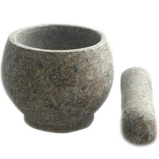 舂钵家用擂钵大号臼子 麦饭石臼捣蒜缸压蒜器蒜泥器捣碎罐研磨老式