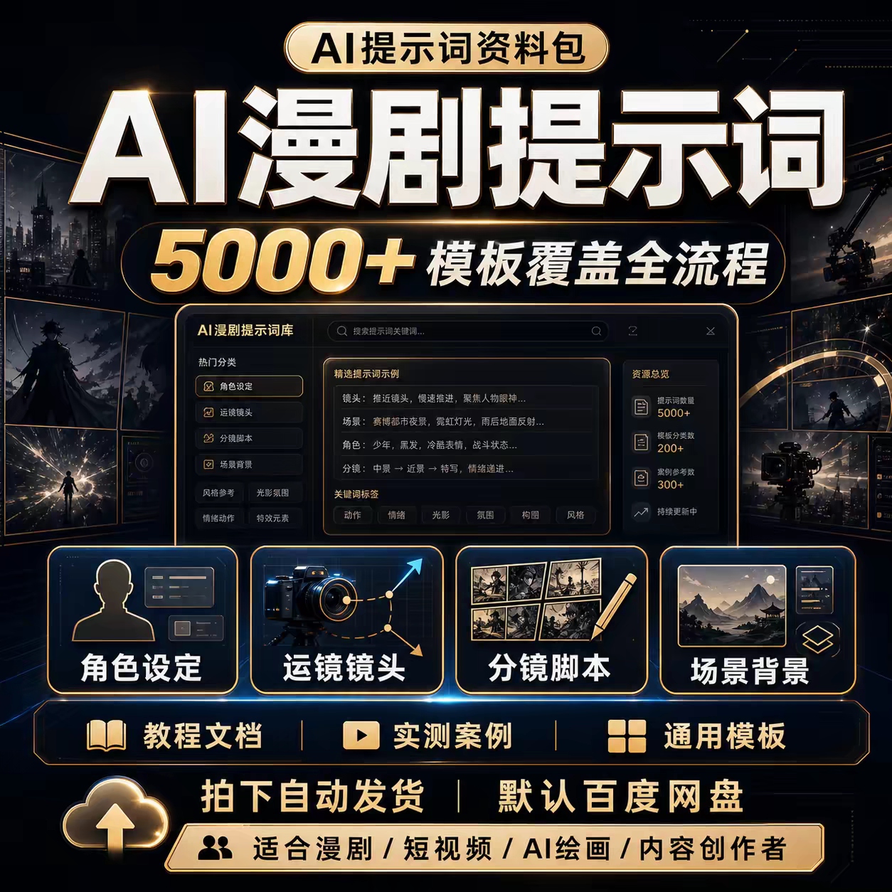 2026AI提示词+视频教程大全：角色/运镜/分镜即梦可灵多平台通用