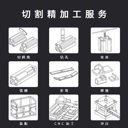 铝型材8080E铝型材铝合金管型材国标重型流水线Y 铝合金角件