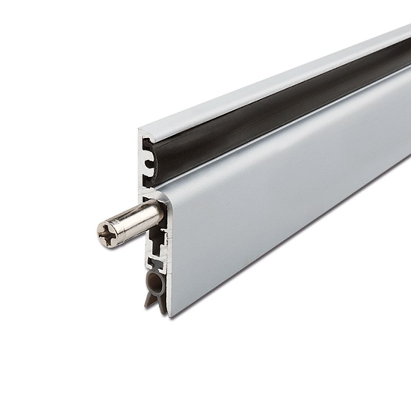 门底自动升降密封条铝合金门底静音条H挡尘条隔音隔光防虫明装外