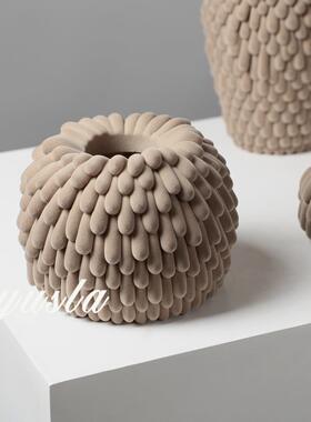 奶油风法式客厅茶几插干花瓶餐厅花器样板间酒店别墅摆件软装饰品