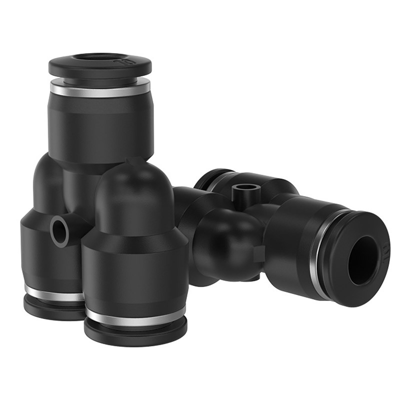 TPM朝日气动三通Yj型气管快速接头PY6/8/10/12/16 变径快插PWY12-