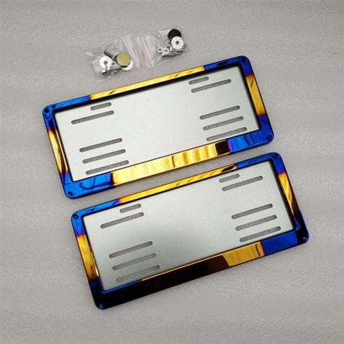 车牌架不锈钢铝合金车牌框架通用烤蓝镁合金车Z牌架子厂家